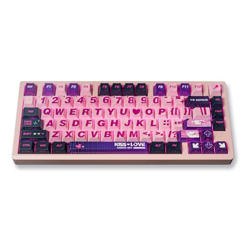 Onewin PBT/PC-Tastenkappen: Sublimationsdruck-Tastenkappen 60, 65, 75, 100 %, OEM-Profil, 131–171 Tasten, buntes Design für Cherry Gateron MX Switch-Tastatur (seitlich bedruckt, weißer Printstream-130 von Onewin