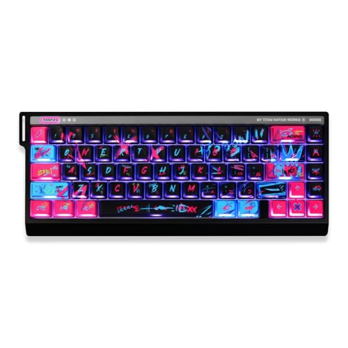 Onewin PBT/PC-Tastenkappen: Sublimationsdruck-Tastenkappen 60, 65, 75, 100 %, OEM-Profil, 131–171 Tasten, buntes Design für Cherry Gateron MX Switche Tastatur (Sublimation, Honig-134 Tasten) von Onewin