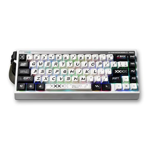 Onewin PBT-Tastenkappen – seitlich bedruckte Tastenkappen 60, 65, 75, 100 %, Double Shot Shine Through Custom Key Caps, buntes Design 130-Tasten-Set, OEM-Profil, für Cherry Gateron MX Switche Tastatur von Onewin