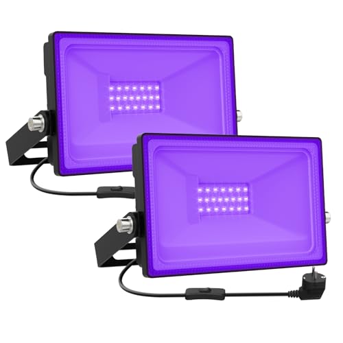 Onforu 2 er 20W LED Schwarzlicht Strahler, IP66 Wasserdicht Schwarzlichtlampe, UV Fluter mit Stecker, Fluoreszenz UV Scheinwerfer Bühnenbeleuchtung, UV Licht für Party Disco, Neonfarben, Aquarium Onforu 2 er 20W LED Schwarzlicht Strahler, IP66 Wasserdicht Schwarzlichtlampe, UV Fluter mit Stecker, Fluoreszenz UV Scheinwerfer Bühnenbeleuchtung, UV Licht für Party Disco, Neonfarben, Aquarium von Onforu
