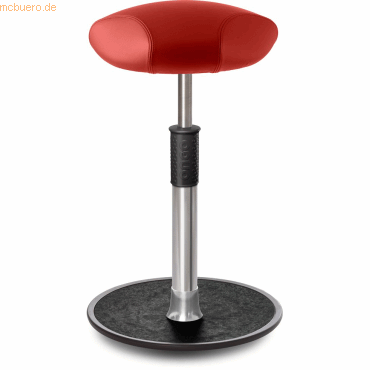 Ongo Sitz- Stehhocker Free Tall Triangel Boxmark Leder Rot chrom /schw von Ongo