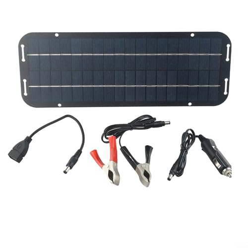 Oniissy 60W 12V Solar Autobatterie Erhaltungsladegerät, Tragbares Erhaltungsladegerät Autobatterie Maintainer, für Auto RV Caravan Van Boot von Oniissy