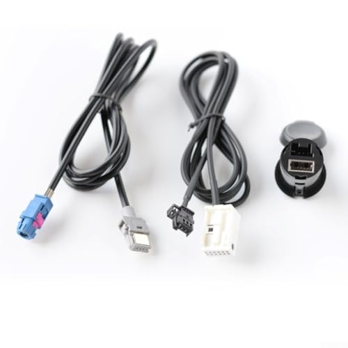 Oniissy Auto-USB-AUX-Buchse, Armaturenbrett-Halterung, Audio-Schnittstellenkabel-Adapter für RCC Host 207 308, Zentralsteuerung, 150 cm, Schwarz von Oniissy