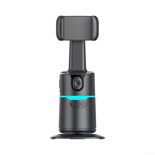 Oniissy Smart Auto Face Tracking Stativ mit RGB 360° drehbarer Telefonständer Gestenerkennung Fernbedienung 1800mAh Akku 8 Stunden Nutzung für Solo Video Creators Streamer (Schwarz) von Oniissy