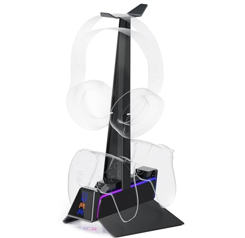 Oniverse PS5 Controller Ladegerät, 2H Schnellladestation, Controller Halterung und PS5 Zubehör, Dual Ladegerät kompatibel mit DualSense, Abnehmbarer Kopfhörer-Ladegerät, Ladestation X3, Schwarz Oniverse PS5 Controller Ladegerät, 2H Schnellladestation, Controller Halterung und PS5 Zubehör, Dual Ladegerät kompatibel mit DualSense, Abnehmbarer Kopfhörer-Ladegerät, Ladestation X3, Schwarz von Oniverse