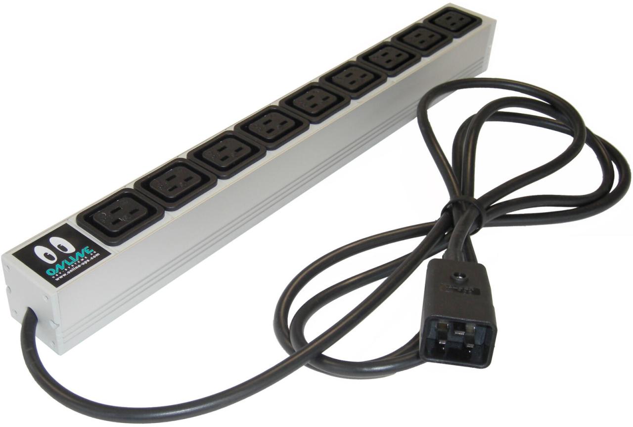 Online USV 19" USV-Steckdosenleiste 9x Kaltgeräte-Stecker 16A Online USV 19" USV-Steckdosenleiste 9x Kaltgeräte-Stecker 16A von Online USV Systeme