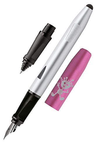 ONLINE 25025 Schreiblern-Füller und Rollerball Switch Starter Set, Anfänger-Feder für Rechtshänder, ergonomischer Tintenpatronen-Roller für Schüler, Stylus-Tip, inkl. Standard-Tintenpatronen, Pink von Online