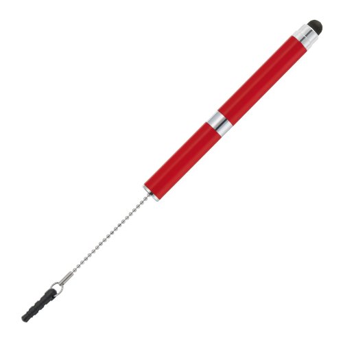 ONLINE 31217/3D Mini-Kugelschreiber i-Charm Flash Rot, D1-Standardmine, blauschreibend, Stylus Tip, ansteckbar an Kopfhörer-Buchse von Online
