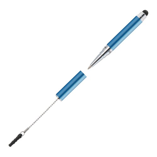 ONLINE 31250/3D Mini-Kugelschreiber i-Charm Metallic Blue, D1-Standardmine, blauschreibend, Stylus Tip, ansteckbar an Kopfhörer-Buchse von Online
