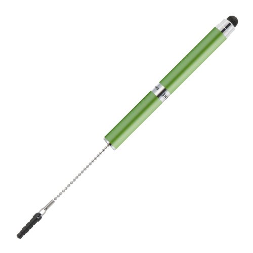 ONLINE 31251/3D Mini-Kugelschreiber i-Charm Metallic Green, D1-Standardmine, blauschreibend, Stylus Tip, ansteckbar an Kopfhörer-Buchse von Online
