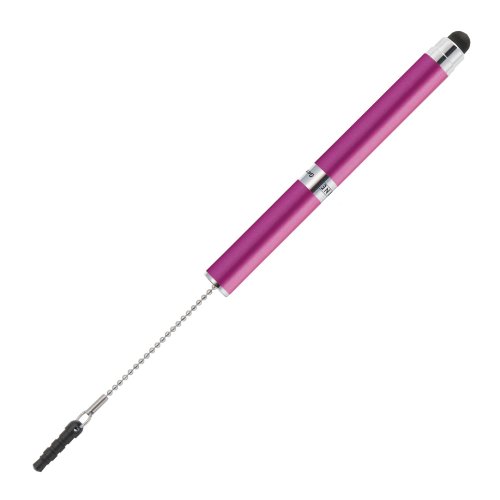 ONLINE 31255/3D Mini-Kugelschreiber i-Charm Metallic Pink, D1-Standardmine, blauschreibend, Stylus Tip, ansteckbar an Kopfhörer-Buchse von Online