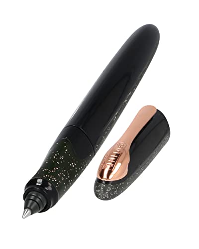 ONLINE Air Tintenroller Black Rose inkl. Kombipatrone | Qualitativer Rollerpen mit ergonomischem Dreiecks-Design | Magic Ball Technik für Rechts- & Linkshänder in Strichstärke 0,7 mm | Nachfüllbar von Online