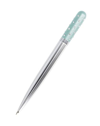 Online 𝗢𝗡𝗟𝗜𝗡𝗘 Crystal Pen Kugelschreiber mit funkelnden Strass-Steinen in Türkis, eleganter Stift in Geschenkbox, mit internationale Großraummine, schwarzschreibend, Geschenkidee von Online