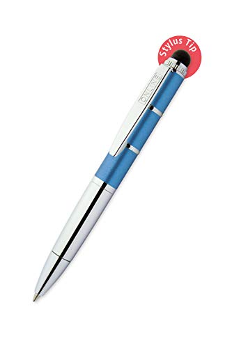 ONLINE Drehkugelschreiber und Eingeabestift in einem, mit Metallclip, D1-Standardmine, Piccolo Stylus Metallic Blue, 2in1 Mini-Kuli fürs Portemonnaie, blauschreibend, Stylus Tip für Touchscreens von Online