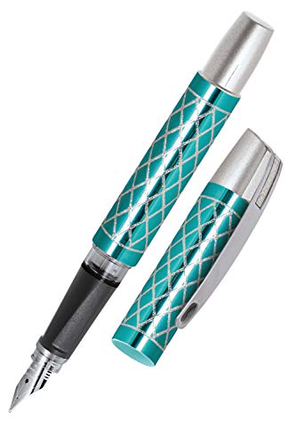 ONLINE Füller Campus Diamond Turquoise, Tinten-Füller für Rechtshänder, ergonomisches Griffstück, hochwertige Iridium-Feder medium, Standard-Tintenpatronen, inkl Kombipatrone blau, Allergiker geeignet von Online