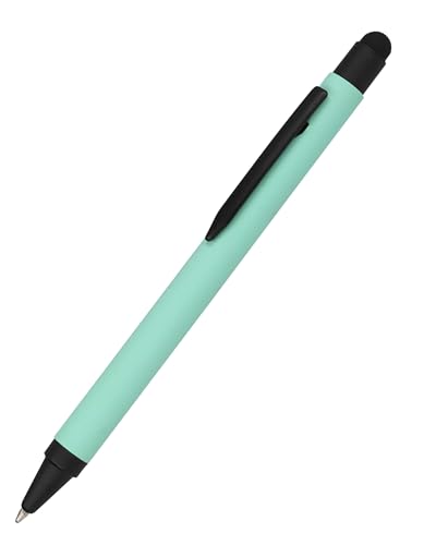 𝗢𝗡𝗟𝗜𝗡𝗘 Kugelschreiber Alu Stylus Mint, Druckkugelschreiber aus Aluminium, auswechselbare Großraum-Mine, Schreibfarbe blau, mit Softtouch Feeling, Stift mit Touchpen, 1 Stück 𝗢𝗡𝗟𝗜𝗡𝗘 Kugelschreiber Alu Stylus Mint, Druckkugelschreiber aus Aluminium, auswechselbare Großraum-Mine, Schreibfarbe blau, mit Softtouch Feeling, Stift mit Touchpen, 1 Stück von Online