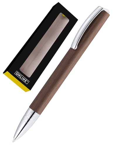 ONLINE Kugelschreiber Vision Braun I Drehkugelschreiber mit Standard Großraummine in Strichstärke medium, Schreibfarbe Schwarz I Eleganter Kulli aus Aluminium in Geschenkbox ONLINE Kugelschreiber Vision Braun I Drehkugelschreiber mit Standard Großraummine in Strichstärke medium, Schreibfarbe Schwarz I Eleganter Kulli aus Aluminium in Geschenkbox von Online