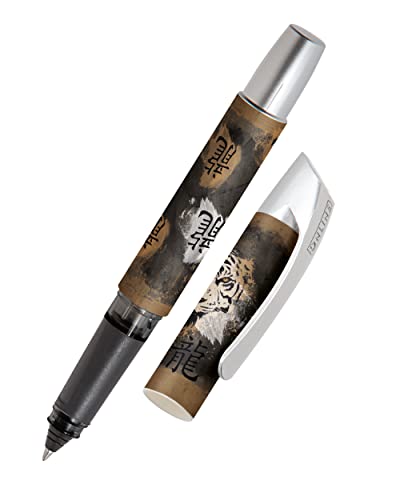 ONLINE Tintenpatronen-Rollerball Campus Tiger Brush, Rollerball für Rechtshänder und Linkshänder, ergonomisches Griffstück, hochwertiger Roller-Ball, Standard-Tintenpatronen, inkl. Kombipatrone von Online