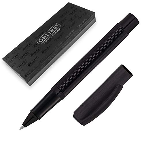 Online 36013 Rollerball Vision Carbon, Roller mit klarem Design, aus Aluminium und Carbon, mit Rollerball-Mine, nachfüllbar, für Links-und Rechtshänder, in Geschenkverpackung von Online