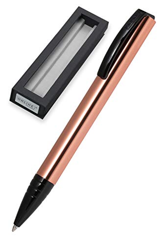 Online 36050 Drehkugelschreiber Vision Magic mit internat. Großraummine Strichstärke M (mittel), Schreibfarbe schwarz, aus Aluminium im Metallic-Look, in hochwertiger Geschenkbox | Farbe: Rosegold von Online
