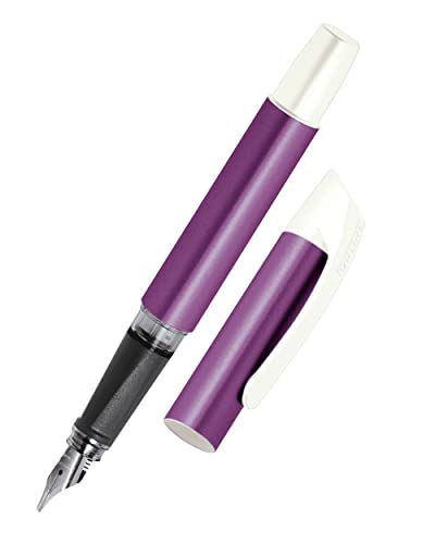 Online Campus Lila, Schönschreib-Füller, ergonomisches Softtouch Griffstück, Stanertdard-Tintenpatronen, Kalligrafie-Feder 1,4 mm von Online