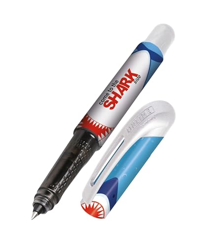 Online College Shark Tintenroller mit Patrone I Ergonomischer Rollerball für Rechts- & Linkshänder mit Hai-Design I Tintenroller Kinder & Erwachsene I inkl. Kombipatrone I Made in Germany von Online