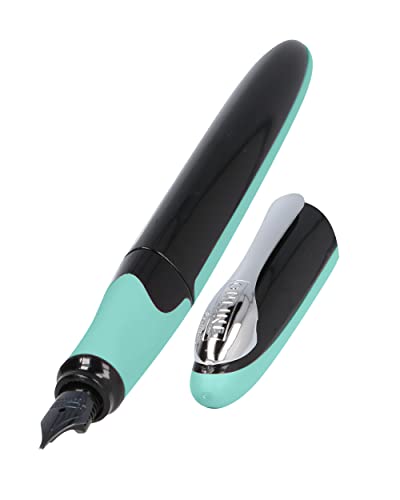 Online Füller Air Mint | hochwertiger Füller in ergonomischem Dreiecks-Design | Iridiumfeder, Breite M | nachfüllbar: Kombipatrone oder Standardpatronen | inklusive Tintenpatrone blau, 1 Stück (1er Pack) von Online