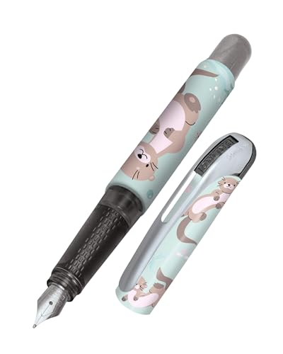 Online Füller College Otter mit M-Feder I Füller Grundschule mit coolem Tier-Design & Clip I Allergikerfreundlich, leicht & ergonomisch I Füllhalter inkl. blauer Tintenpatrone I Made in Germany von Online