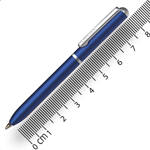 Online Miniatur Dreh-Kugelschreiber Blue mit Metallclip, D1-Standardmine | Mini-Kuli fürs Portemonnaie | 8 cm Länge, passend für Geldbeutel & kleine Taschen für unterwegs | Schreibfarbe schwarz von Online