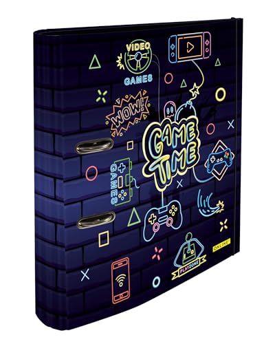 Online Ordner DIN A4 Gaming, Ringordner breit mit Hebelmechanik für Schule und Büro, stabiler Aktenordner mit Print, leichtes Material ideal für Schüler und Schülerinnen, buntes Design für Kinder Online Ordner DIN A4 Gaming, Ringordner breit mit Hebelmechanik für Schule und Büro, stabiler Aktenordner mit Print, leichtes Material ideal für Schüler und Schülerinnen, buntes Design für Kinder von Online