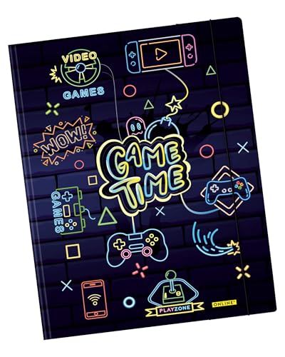 Online Sammelmappe Gaming DIN A4, Mappe mit Gummizugverschluss, Dokumentenmappe mit schönem Print, stabiler Karton, Postmappe für Schule und Büro, für Schüler und Erwachsene Online Sammelmappe Gaming DIN A4, Mappe mit Gummizugverschluss, Dokumentenmappe mit schönem Print, stabiler Karton, Postmappe für Schule und Büro, für Schüler und Erwachsene von Online