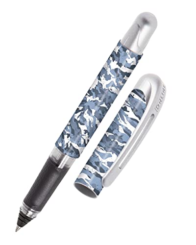 Online Tintenpatronen-Rollerball College Camouflage, Stift für Rechtshänder und Linkshänder, ergonomisches Griffstück, hochwertiger Tintenroller, Standard-Tintenpatronen, inkl. Kombipatrone blau von Online