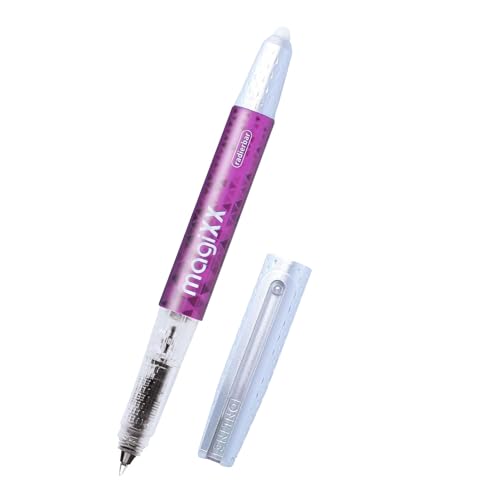 Online magiXX radierbarer Tintenroller Lila mit Tintenpatrone I Rollerball mit 0,7mm Strichstärke I inkl. 1x Patrone blau I radierbarer Stift für Schule, Uni und Büro I thermosensitive Tinte von Online