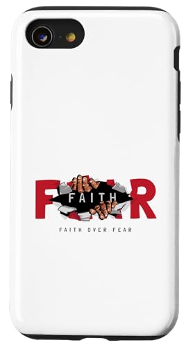 Christliche religiöse Botschaft Glaube über Angst Workout Gym Yoga Hülle für iPhone SE (2020) / 7 / 8 von OnlineGNRLSTORE