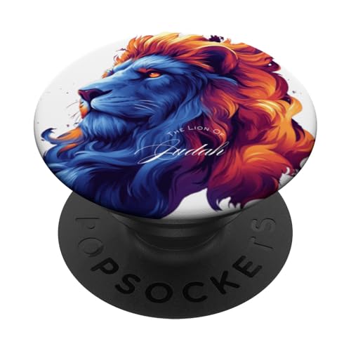 Der Löwe von Juda: Christlicher Kreuzbibelvers: Botschaft des Glaubens PopSockets Klebender PopGrip von OnlineGNRLSTORE