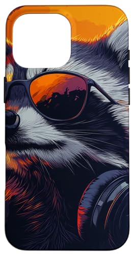 Lustige Retro-Waschbär-Rock-Musik-Geschenkidee für Männer Frauen Kinder Hülle für iPhone 16 Pro Max von OnlineGNRLSTORE