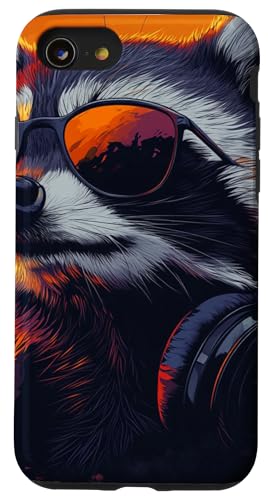 Lustige Retro-Waschbär-Rock-Musik-Geschenkidee für Männer Frauen Kinder Hülle für iPhone SE (2020) / 7 / 8 von OnlineGNRLSTORE