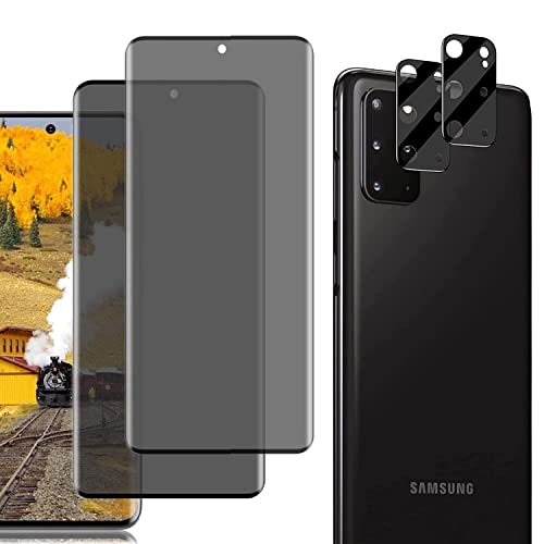 OnlyCase Store Hartglas-Displayschutzfolie für Samsung Galaxy S20 Plus 5G, Anti-Spy, Privatsphäre, 3D-Abdeckung, 9H, Ultra-strapazierfähig, privater Displayschutz und Rückseitenschutz (2 + 2 Stück) von OnlyCase Store