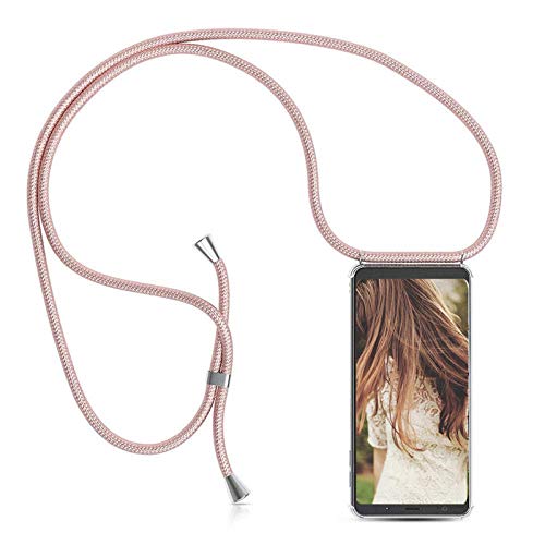 Hülle für Samsung Galaxy S21 Ultra 5G Necklace Hülle mit Kordel zum Umhängen Silikon Handy Schutzhülle mit Band - Schnur mit Case zum umhängen Handyhülle - Roségold von OnlyCase Store