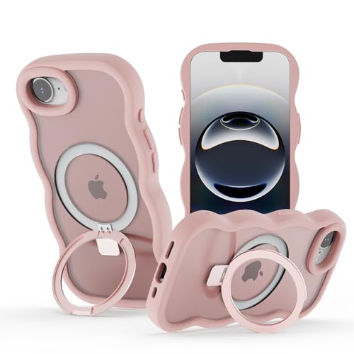 OnlyShield Hülle für iPhone 16e mit Ständer, Magnetischer Handyhülle mit Standring Wellen Lockige Form Transluzente Matt Rückseite Schutzhülle Kompatibel mit Magsafe, pink OnlyShield Hülle für iPhone 16e mit Ständer, Magnetischer Handyhülle mit Standring Wellen Lockige Form Transluzente Matt Rückseite Schutzhülle Kompatibel mit Magsafe, pink von OnlyShield