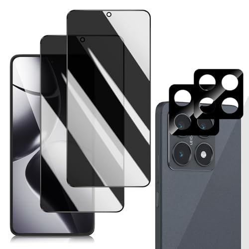OnlyShield für Xiaomi 14T Sichtschutz, Anti-Spy PanzerGlasFolie Matt Dunkel Schwarze Folie Displayschutz Glas, Blickschutzfolie Privacy Tempered Glas mit Kamera Linse Schutzfolie (2+2 Stück) von OnlyShield
