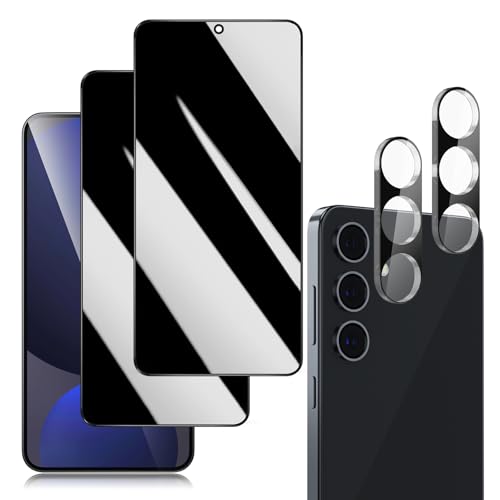 für Samsung Galaxy S24 FE Sichtschutz, Anti-Spy PanzerGlasFolie Matt Dunkel Schwarze Folie Displayschutz Glas, Blickschutzfolie Privacy Tempered Glas mit Kamera Linse Schutzfolie (2+2 Stück) von OnlyShield