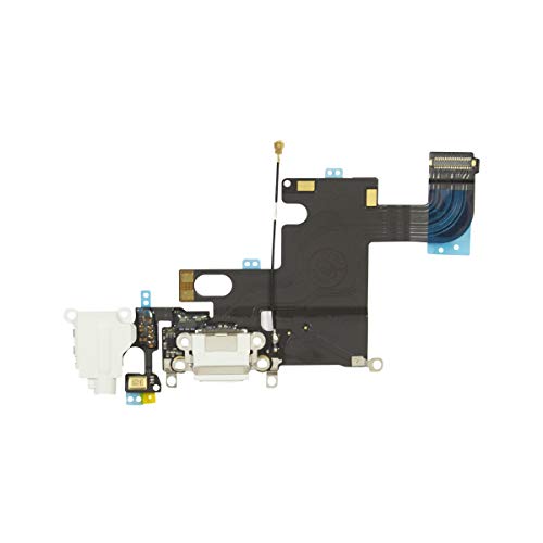 OnlyTech - Ladebuchse Dock-Anschluss mit Flex-Antenne, Mikrofon, Kopfhöreranschluss und Ladebuchse kompatibel mit iPhone 6 Weiß von OnlyTech