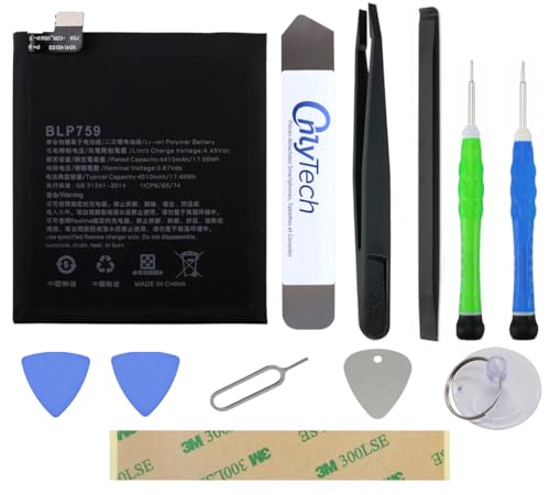 OnlyTech - Reparatur-Set Premium Ersatzakku BLP759 für OnePlus 8 Pro – 4510 mAh – Originalqualität mit 10 Werkzeugen und Klebstoff OnlyTech - Reparatur-Set Premium Ersatzakku BLP759 für OnePlus 8 Pro – 4510 mAh – Originalqualität mit 10 Werkzeugen und Klebstoff von OnlyTech