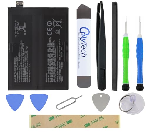 OnlyTech - Reparatur-Set Premium Ersatzakku BLP829 für OnePlus 9-4500 mAh – identische Qualität mit 10 Werkzeugen und Klebstoff OnlyTech - Reparatur-Set Premium Ersatzakku BLP829 für OnePlus 9-4500 mAh – identische Qualität mit 10 Werkzeugen und Klebstoff von OnlyTech