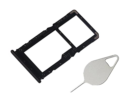 OnlyTech - Schublade / Halterung für Dual-SIM-Karte und Micro-SD-Speicherkarte für Xiaomi Redmi 7, Schwarz + Werkzeug zum Entfernen von OnlyTech
