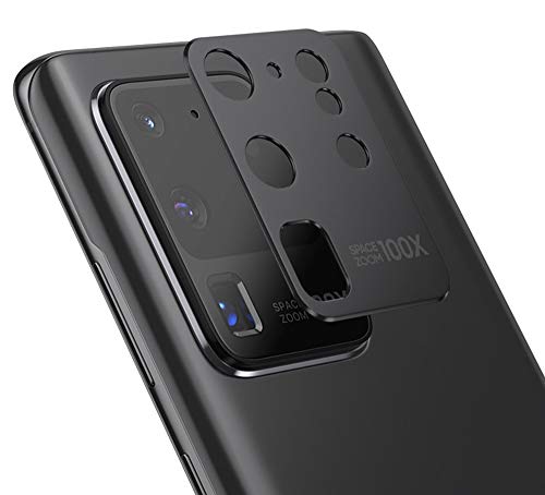NOKOER Kamera Linse Schutz für Samsung Galaxy S20 Ultra, 2 Pack, Hochwertiges Metallmaterial [Anti-Kratzen] 360 Grad Schutz, Schwarz von NOKOER