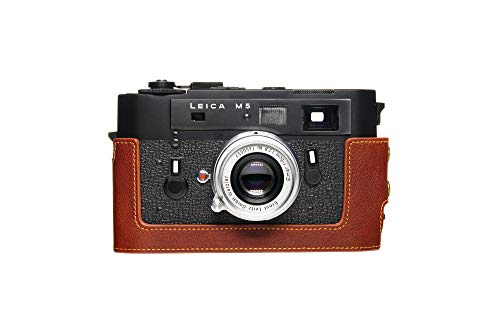 Zakao Schutzhülle für Leica M5 Filmkamera, handgefertigt, echtes Leder, Halbkamera-Hülle, Tasche für Leica M5 Filmkamera, mit Handschlaufe, Braun von Onpro