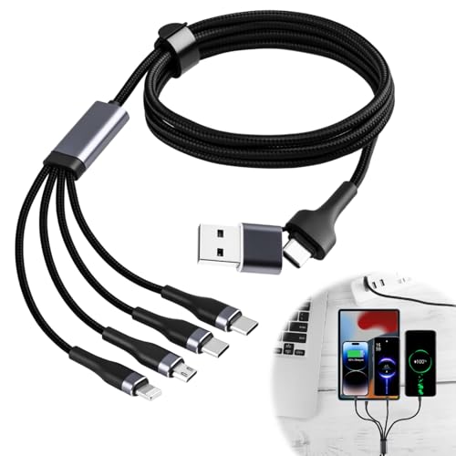Multi Ladekabel, USB/C auf Typ C 4 in 1 Ladegerät mit Micro USB Typ C Lightning Kabel Stecker für iPhone16/15/14/13/12/11/Xs/X/8/7, Samsung, Huawei, Android Galaxy Multi Ladekabel, USB/C auf Typ C 4 in 1 Ladegerät mit Micro USB Typ C Lightning Kabel Stecker für iPhone16/15/14/13/12/11/Xs/X/8/7, Samsung, Huawei, Android Galaxy von OnrySxn