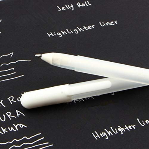 Onsinic 2 Stücke Weiße Tinte 0,8mm Gel Stift Unisex Stift Geschenk Für Kinder Schreibwaren Büro Lernen Studenten Schulbedarf von Onsinic